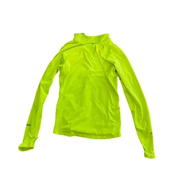 Bright yellow neon Nike Pro Dri Fit long sleeve athletic top size small 3/4 zip - Picture 2 of 6